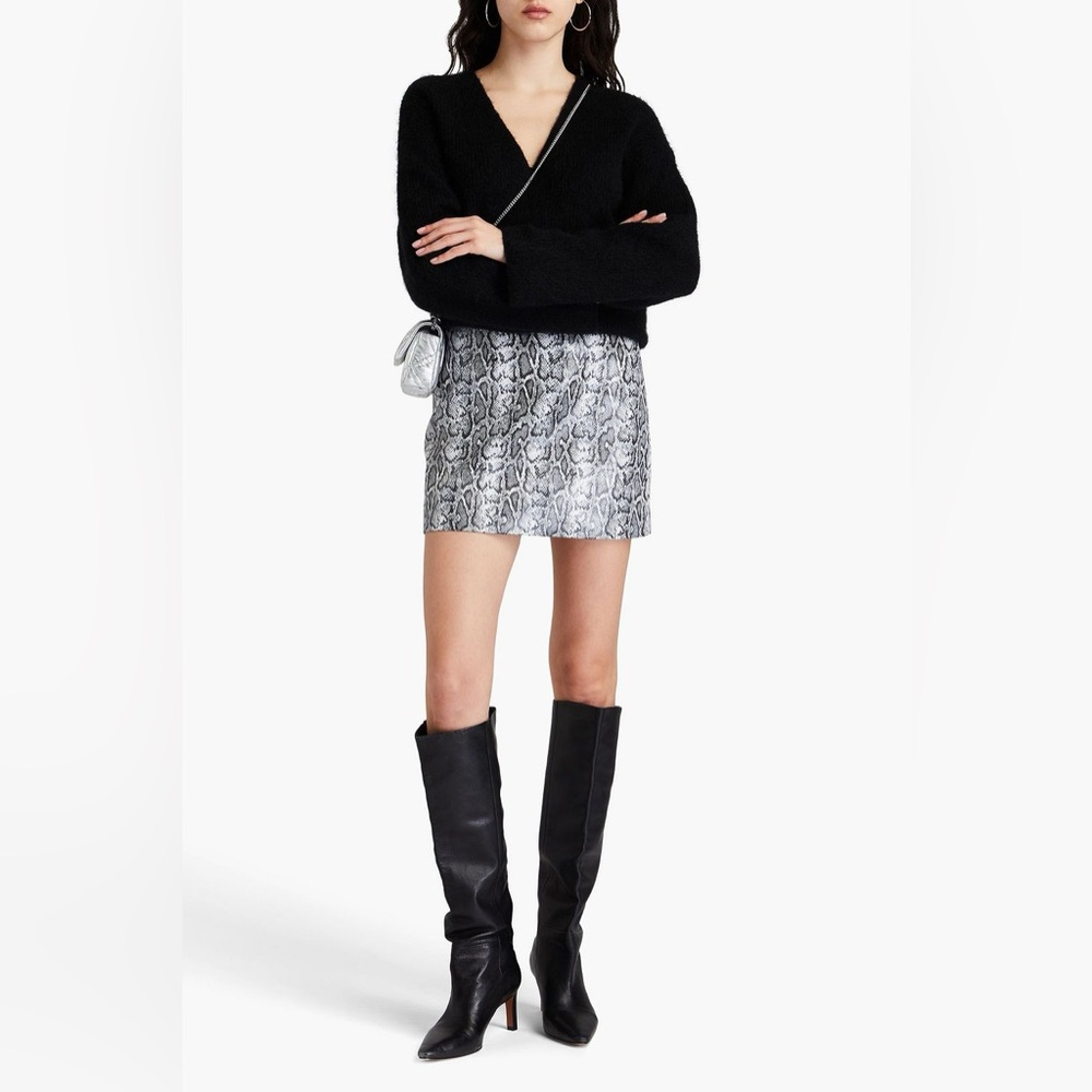 Alice + Olivia Snake Print Mini Skirt size 8 BNWT